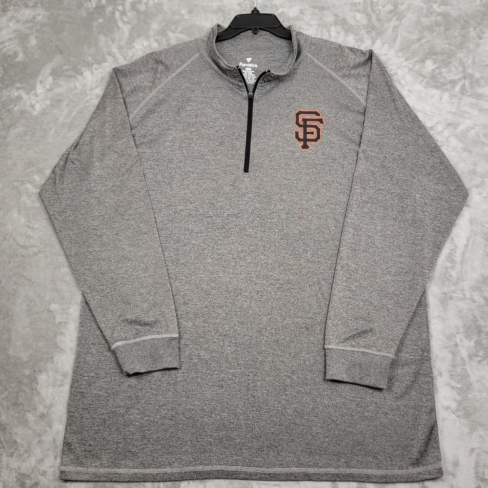 San Francisco Giants MLB Mens 3XLT Gray Fanatics Long Sleeve 1/4 Zip Shirt